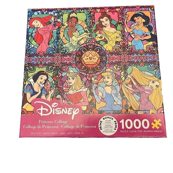 Ceaco 2021 Disney Princess Collage 1000 Piece Puzzle 26.6" x 19" Bonus Poster - Picture 1 of 11